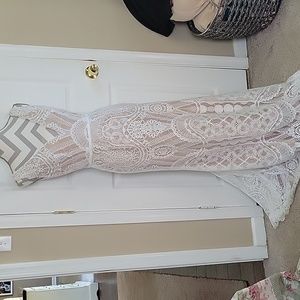 David Bridal Bohemian style wedding dress.
